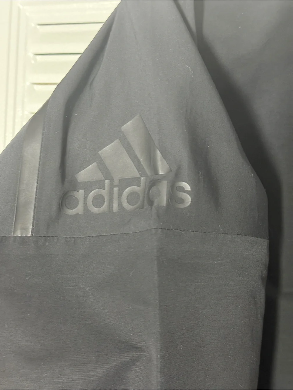 adidas Black Men's Raincoat with Snap Front